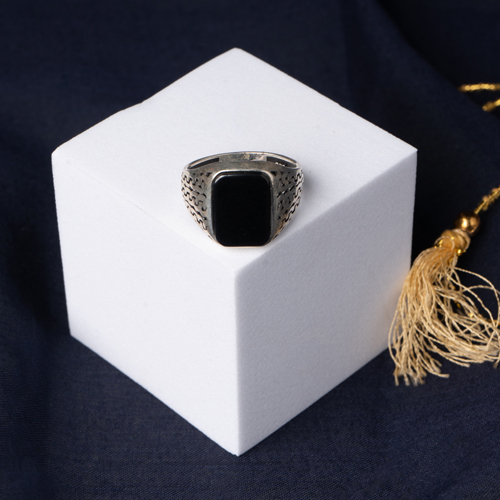 Royal Black Gem Signet Ring