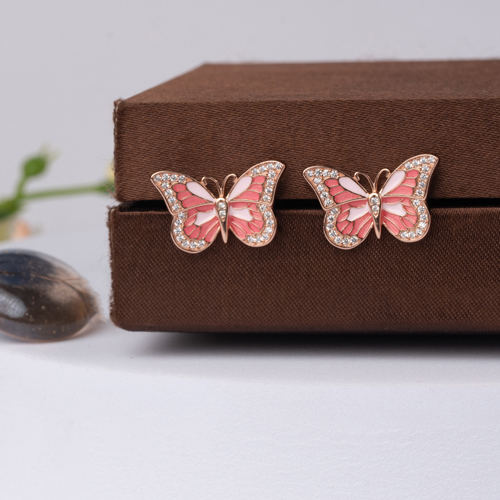 Blush Butterfly Stud