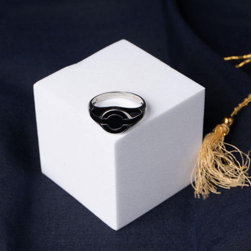 Orbit Black Signet Ring