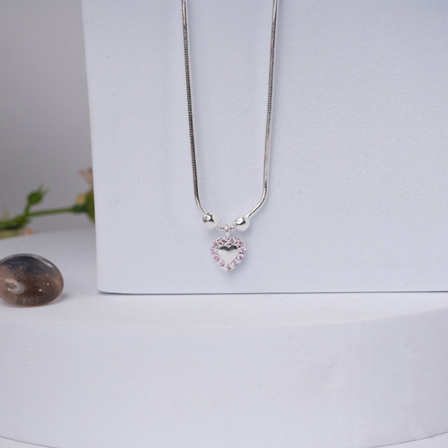 Blush Heart Silver Chain
